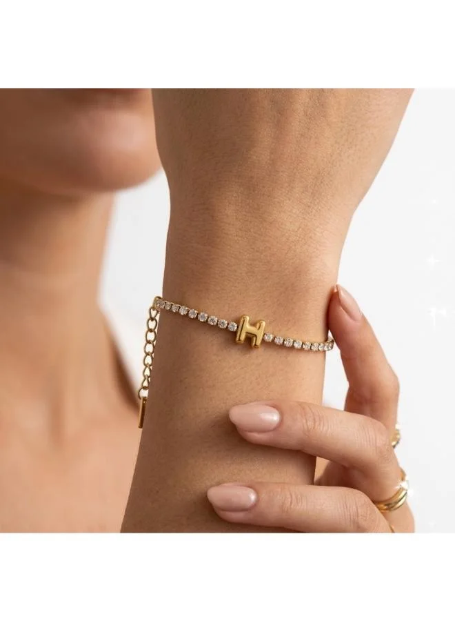 روفو Letter H Initial Tennis Bracelet