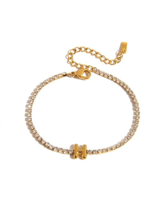Letter H Initial Tennis Bracelet