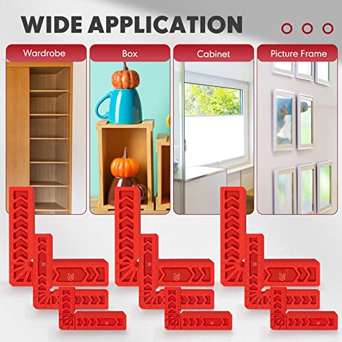 Relitec R 90 Degree Positioning Squares, Clamping Square, Right Angle Clamp Corner Clamp Woodworking Tools for Wood Cabinets, Carpenter Tool for Photo Frames Box Drawer, Set of 12（3" 4" 6") - Image 3