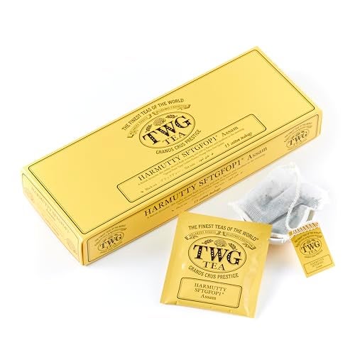 TWG Tea | Harmutty SFTGFOP1 | Black Tea | Single Estate Assam | 15 Hand Sewn Cotton Tea Bags | Gift Set - Image 1