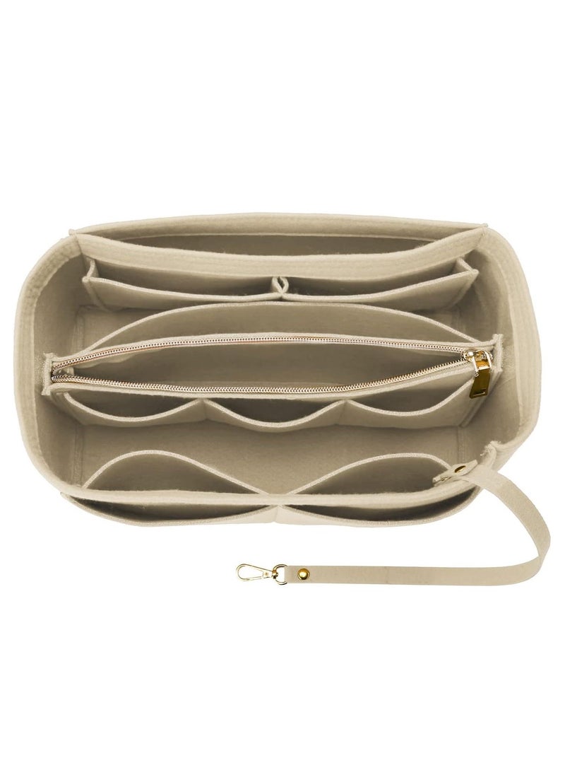 Arabest Wallet Manager Handbag Plugin, Soft Felt Bag Plugin Manager Handbag, Lv Compatible Handbag Manager, Coach, Mk, Kate Spade, Goyard, Longchamp (Beige 30 * 17 * 18)  - Image 1