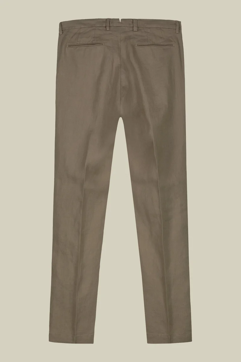 Doppelganger Beige Men's trousers with two small pleats and concealed button - Beige for Men | Best Price UAE