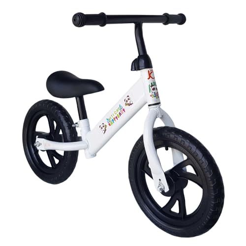 JUNIOR JOE Kids Balance Bicycle Without Pedal Cycle for for 1.5 to 3 Year Baby (White, Black MAG Wheel) - Image 1