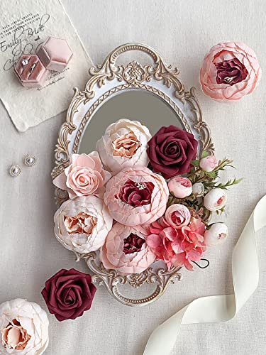FACINOC Peonies Artificial Flowers Pink Bouquet Box Set Fake Peony Bulk for DIY Bridal Baby Shower Decorations Wedding Centerpieces for Table Faux Silk Floral Arrangement Party Home Decor Indoor - Image 5