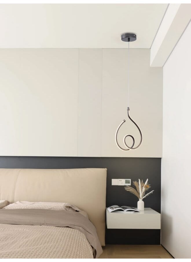Best Power Modern LED Pendant Light 6142-1 – 3 Lighting Levels, 24W, Adjustable Hanging Length (130cm), Elegant Black Spiral Design for Living Room, Dining Room, and Bedroom  - Image 1