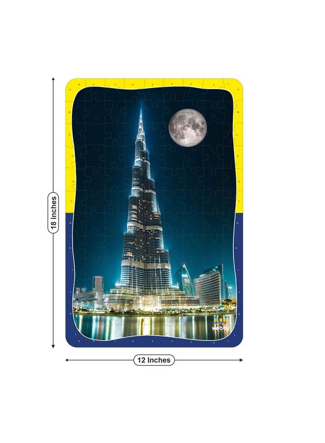 Webby Burj Khalifa Wooden Jigsaw Puzzle, 108 Pieces, Multicolor - Image 5