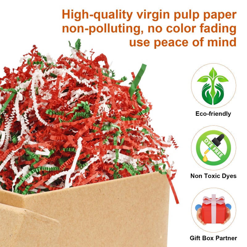 Darfukei Christmas Crinkle Paper Filler  1/2Lb(8 Oz) Shredded Paper For Gift Baskets  White Bridesmaid Proposal Gifts  Crinkle Cut Paper Shred For Birthdays  Weddings Boxes Bags  Basket Filler  Anniversaries  Gift Wrapping - Image 3