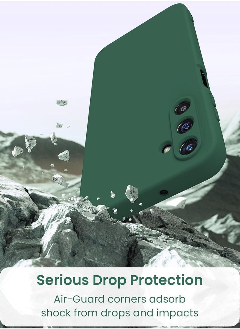 ELTRAZONE Samsung Galaxy Samsung Galaxy A55 5G Case with 2X Screen Protector, Soft Anti-Scratch Microfiber Lining, Ultra Slim Liquid Silicone Protective Case (Midnight Green, Samsung Galaxy A55 5G) - Image 3