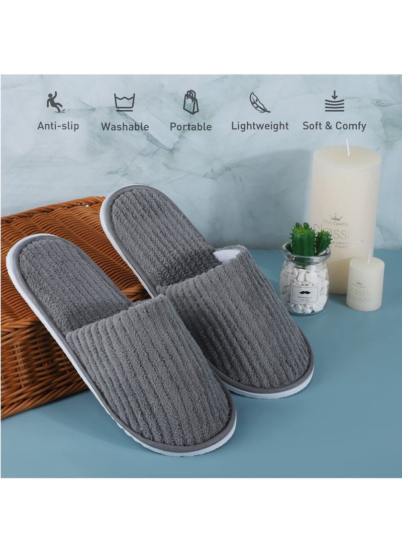 Excefore 5 Pairs  SPA Slippers Guest Slippers Dispossible Hotel Slippers Soft Fleece Women Men House Slippers in Salons Bathoom Party Washable Mixed Multi-Color Slippers - Image 5