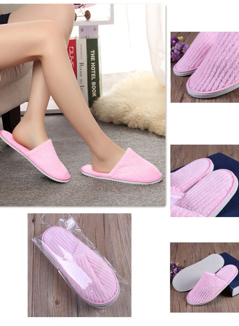 Excefore 5 Pairs  SPA Slippers Guest Slippers Dispossible Hotel Slippers Soft Fleece Women Men House Slippers in Salons Bathoom Party Washable Mixed Multi-Color Slippers - Image 3