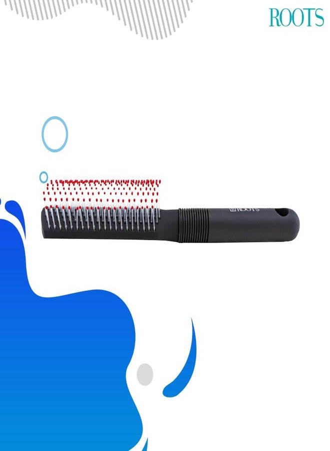 ROOTS Truglam Flat Hair Brush | Soft Tip Flexible Bristles | Prevent Scalp Scraping & Cuticle Damage | Quick Detangling | For All Hair Types | For Men & Women | Length - 8.9 Inch, Model No - 9543B2 - Image 3