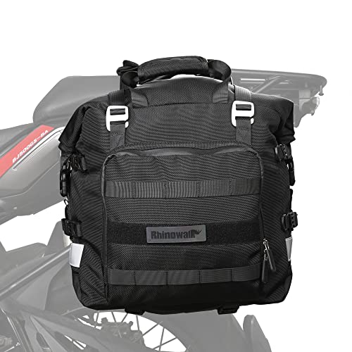 Rhinowalk Waterproof Motorcycle Saddlebags Luggage Bags 20-25L Quick Release for Adventure & Sport Bikes, Black (1 Pack) - Image 1