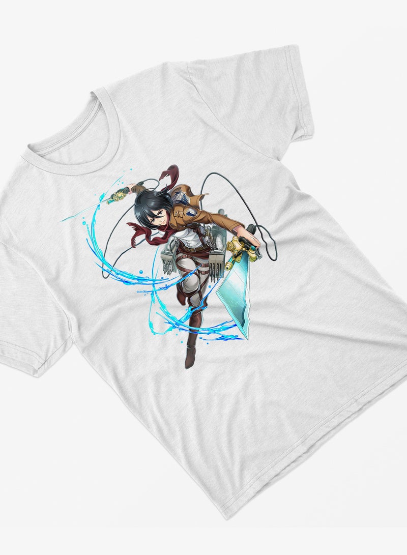 Fashion World Cotton T-shirt Printed with High-quality Anime Attack on Titan Mikasa - Image 2