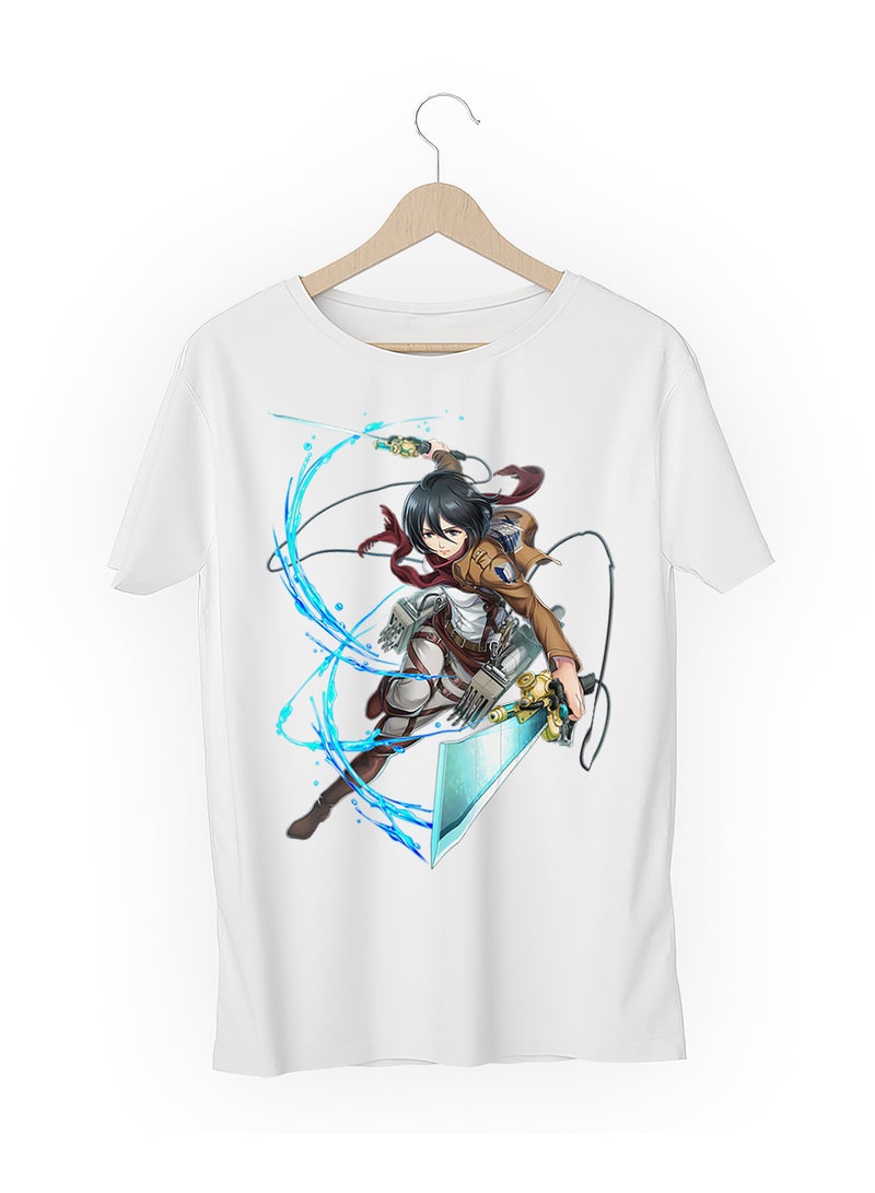 Fashion World Cotton T-shirt Printed with High-quality Anime Attack on Titan Mikasa - Image 3