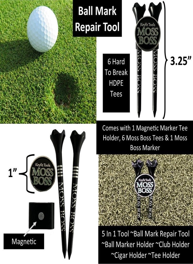 Keyfit Tools Moss Boss Golf Divot Repair Tool Ball Mark 4 in 1 Tool Uses 2 Tees & A Ball Marker As A Repair Tool ~Save Space in Your Pocket ~No Need to Carry a Divot Tool ~Club Holder - Image 2