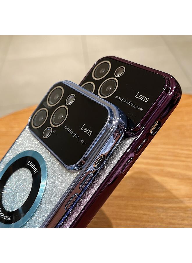 S-TOP Case For iPhone 11 Large Window MagSafe Gradient Glitter Electroplating TPU Phone Case - Image 5