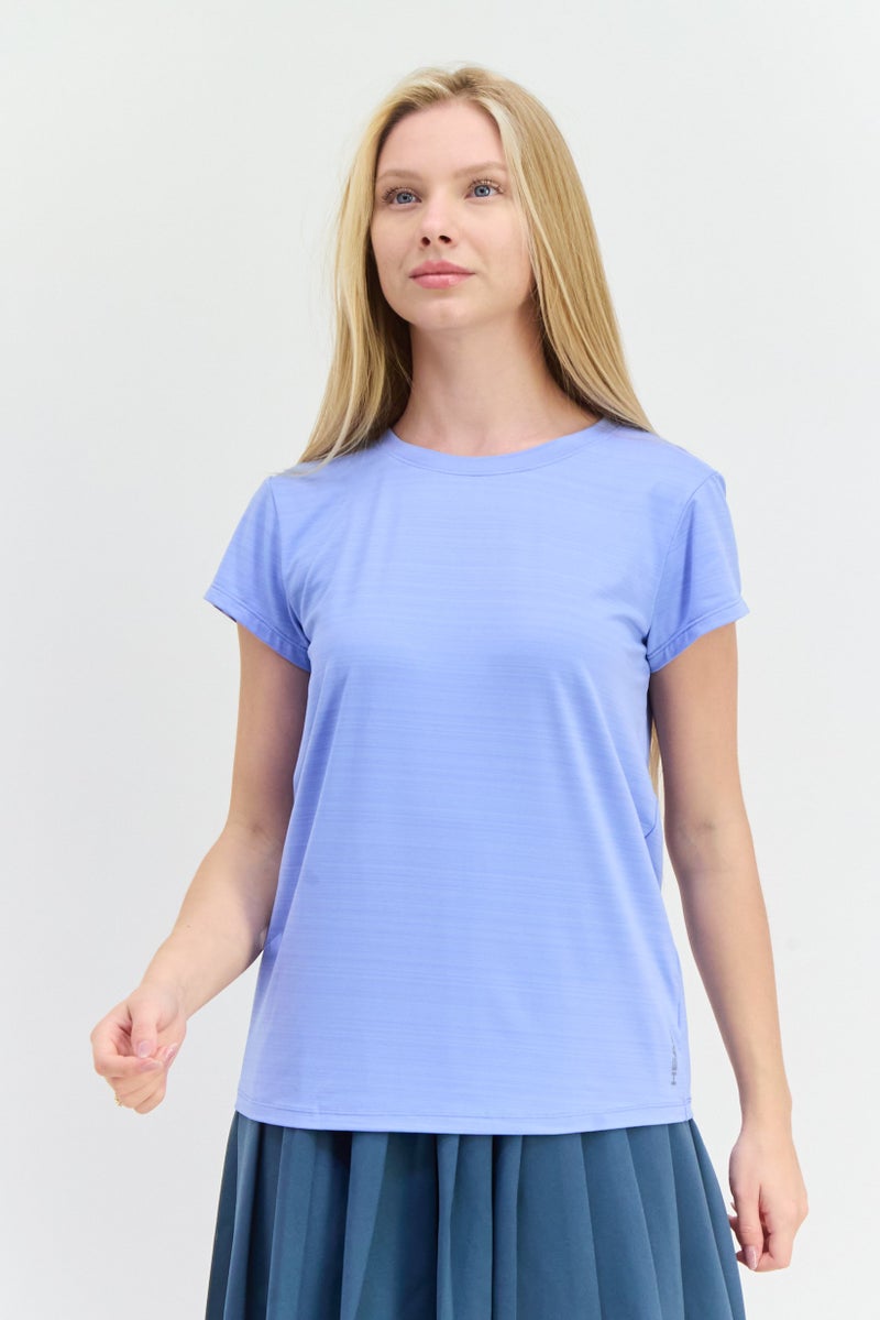 HEAD Women Relaxed Fit Short Sleeves Training T-Shirt, Light Blue  - Image 1