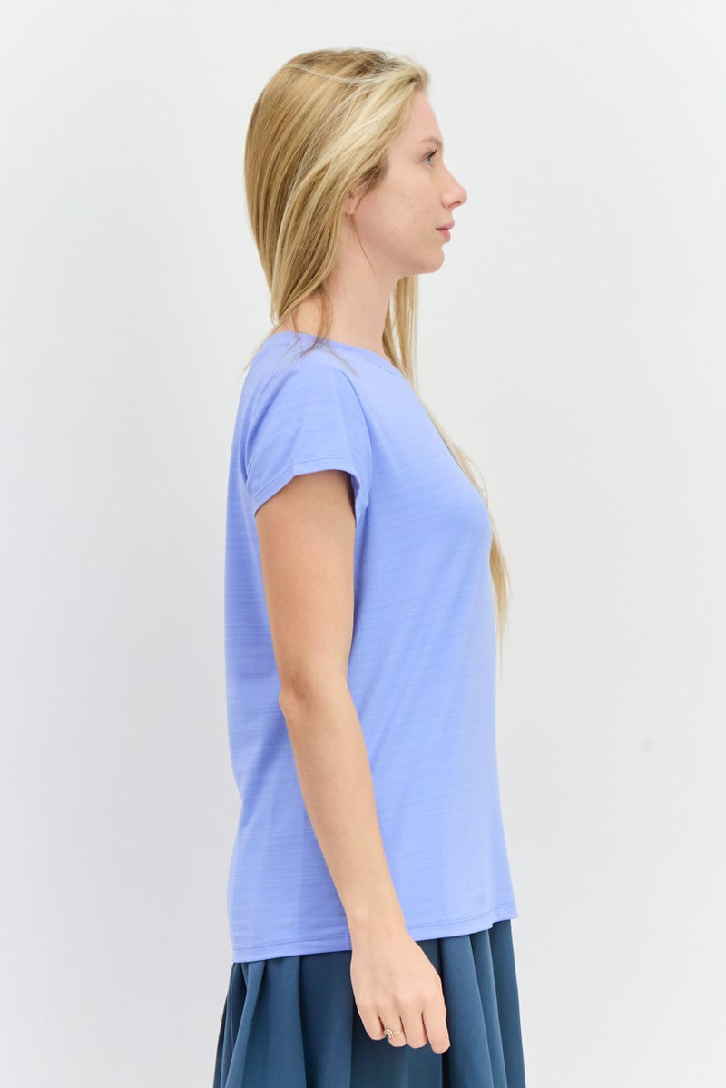 HEAD Women Relaxed Fit Short Sleeves Training T-Shirt, Light Blue  - Image 3