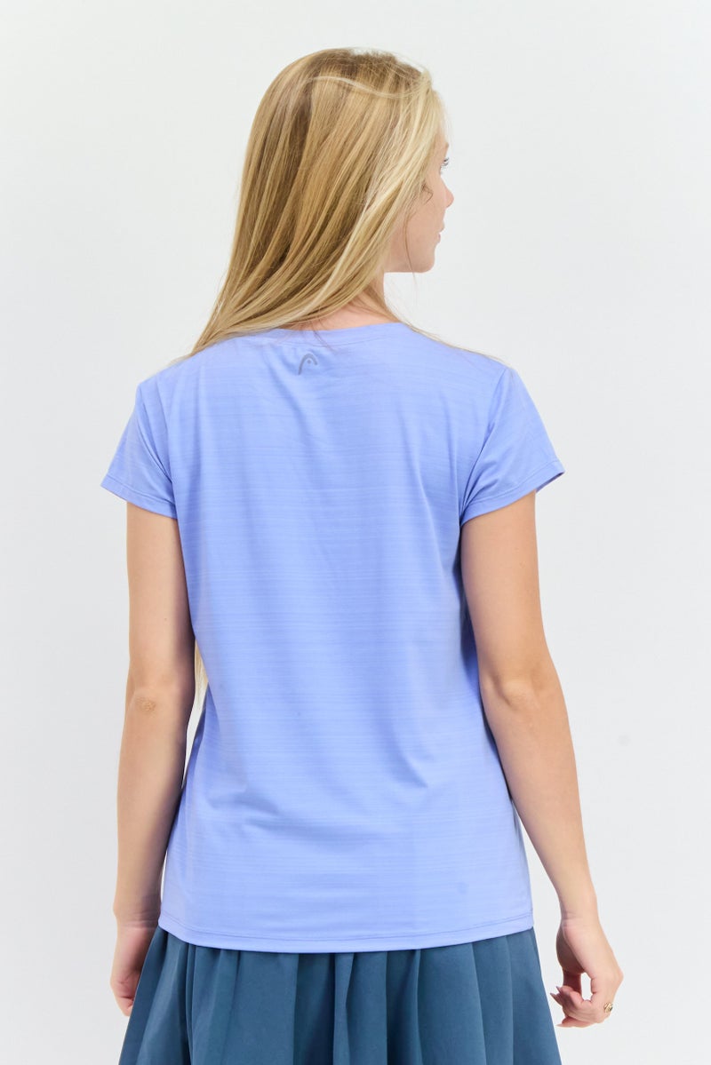 HEAD Women Relaxed Fit Short Sleeves Training T-Shirt, Light Blue  - Image 2