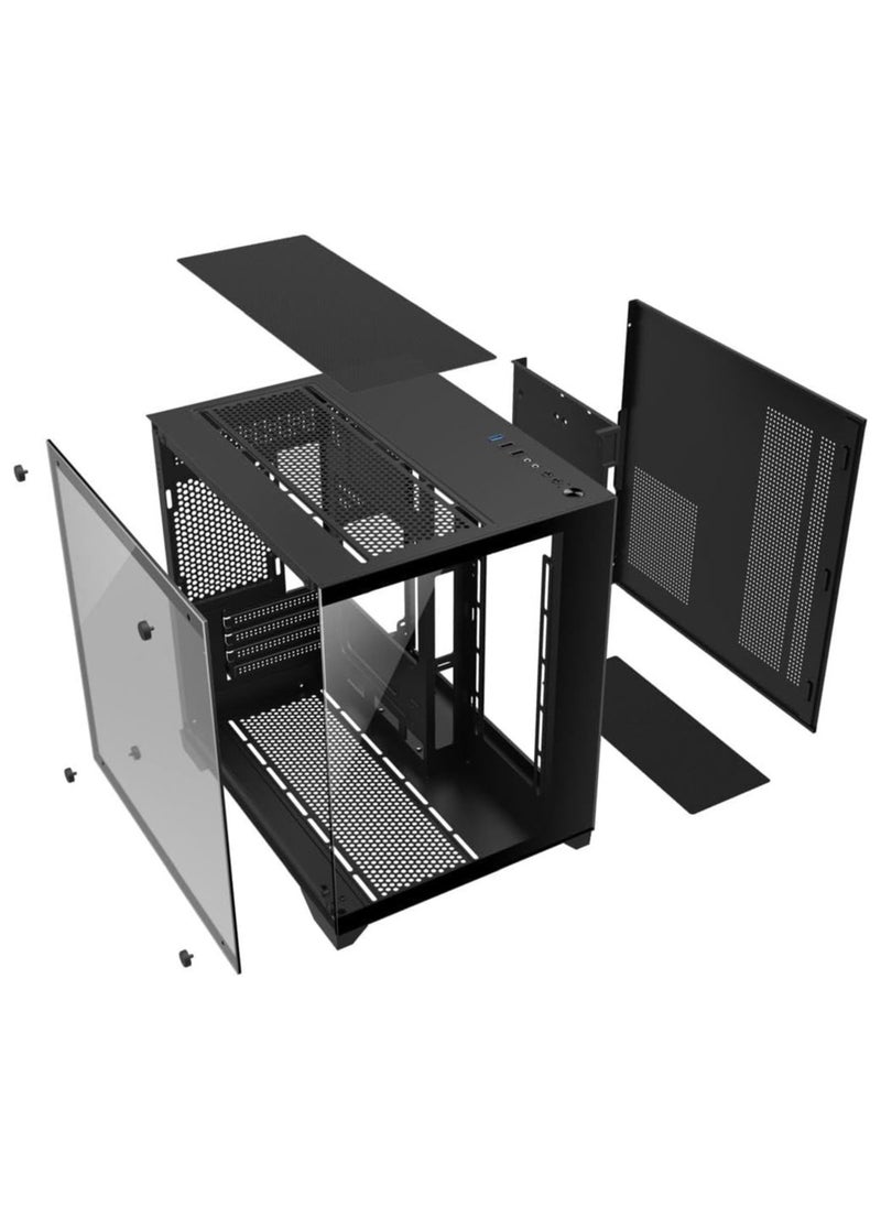 ASA - ASA ICE CUBE Ice Cube Gaming Mini PC Case, Tempered Glass Mini PC Case with USB 3.0 x 1.USB 2.0x2 Port (Hub Connector Included) - Image 1
