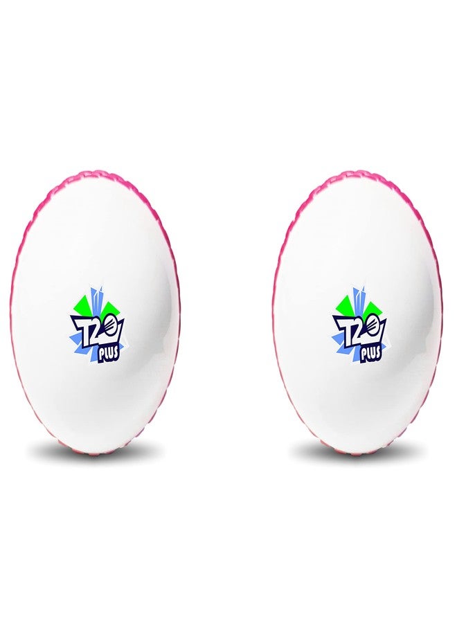 jaspo T-20 Plus Practice PVC Cricket Ball/Wind Balls (125-130 GMS) for - Indoor & Outdoor Street & Beach Cricket (Pack of 2) (White) - Image 1