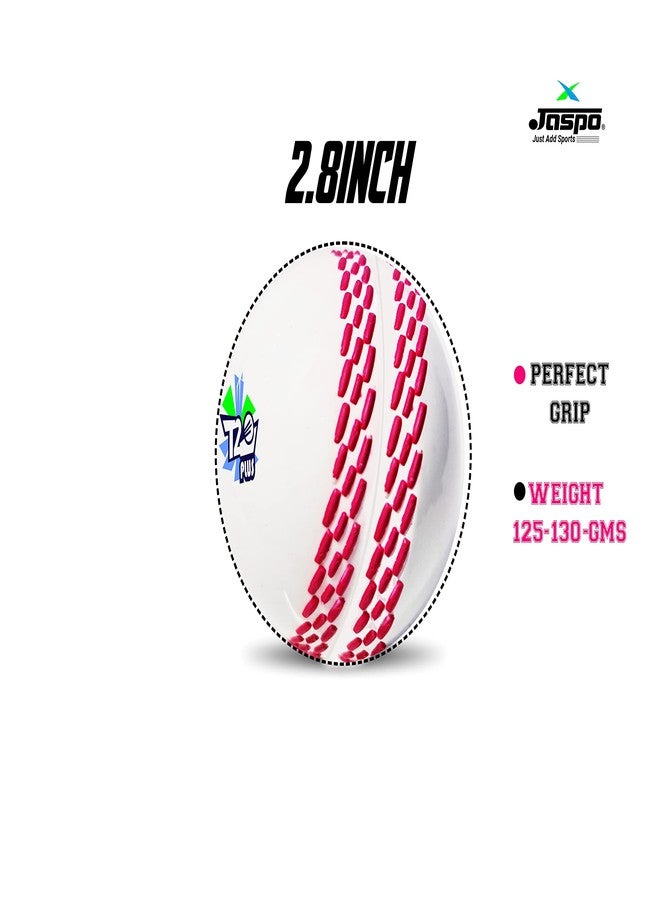 jaspo T-20 Plus Practice PVC Cricket Ball/Wind Balls (125-130 GMS) for - Indoor & Outdoor Street & Beach Cricket (Pack of 2) (White) - Image 3