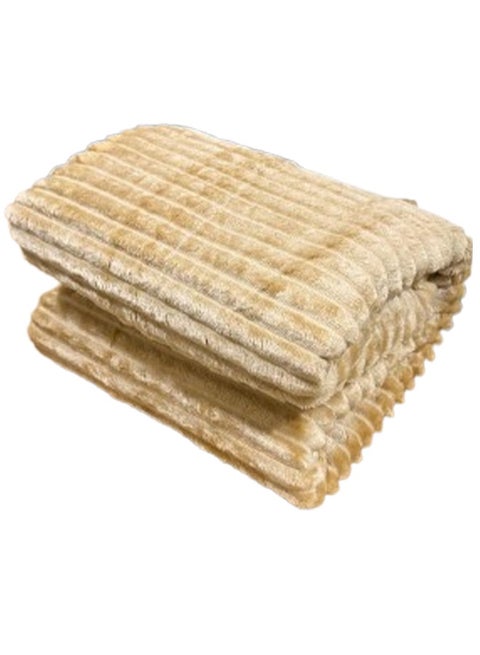 بطانية فانيلا مخططة، بطانية فاخرة، ناعمة للغاية، بحجم كينغ (220x240 سم) للسرير والأرائك، دافئة ومريحة بشكل فاخر.