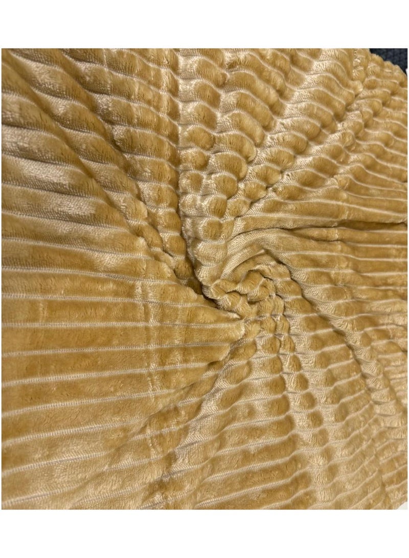  تي  جي  إتش بطانية فانيلا مخططة، بطانية فاخرة، ناعمة للغاية، بحجم كينغ (220x240 سم) للسرير والأرائك، دافئة ومريحة بشكل فاخر. - Image 2