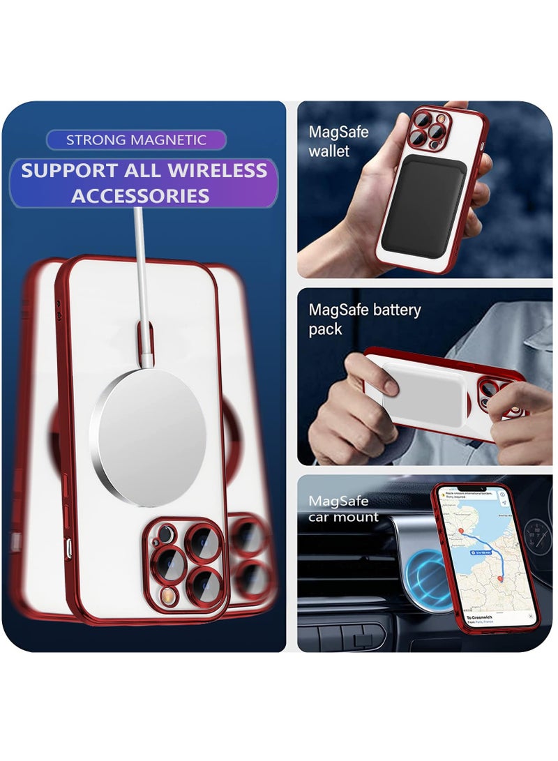 BORTONY iPhone 15 Pro Case, Compatible with MagSafe,【Military-Grade Protection】Built-in Camera Lens Protector, Luxury Plating TPU Ultra Slim, Magnetic Cover for iPhone 15 Pro 6.1inch Clear - Image 5