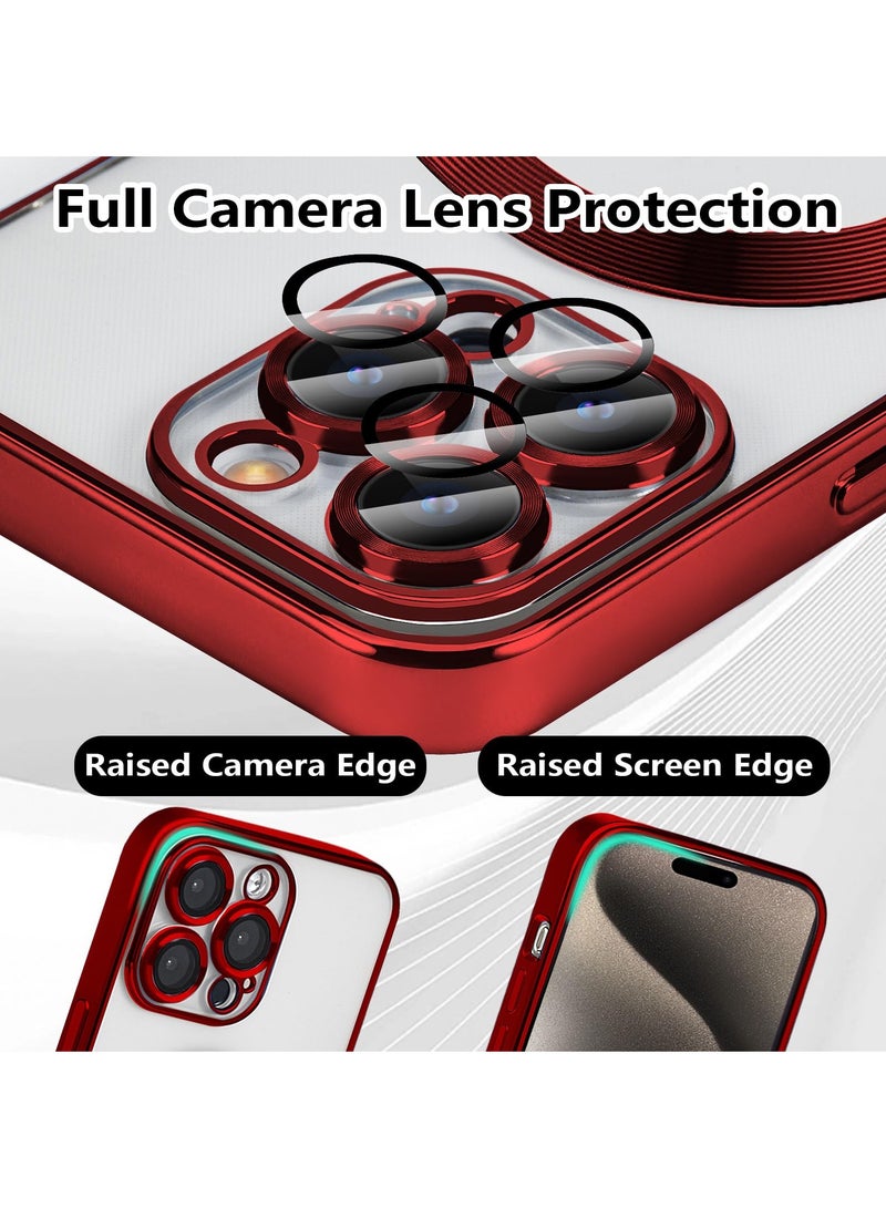 BORTONY iPhone 15 Pro Case, Compatible with MagSafe,【Military-Grade Protection】Built-in Camera Lens Protector, Luxury Plating TPU Ultra Slim, Magnetic Cover for iPhone 15 Pro 6.1inch Clear - Image 4