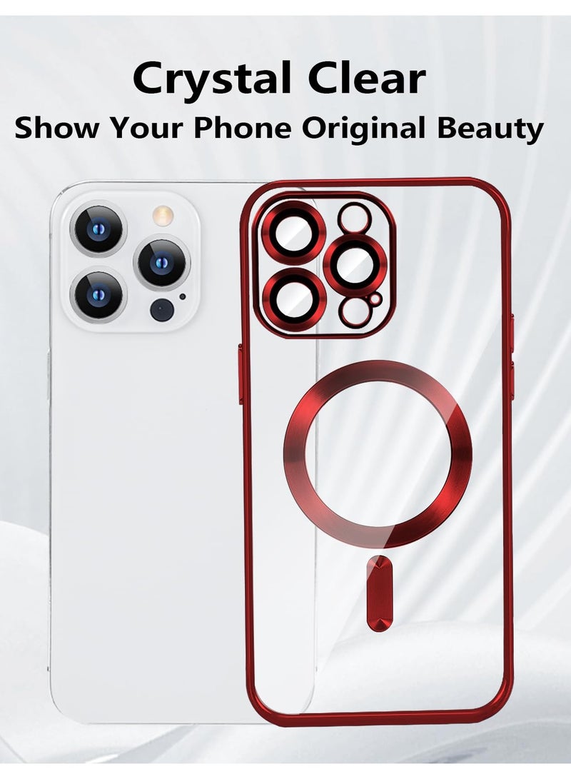 BORTONY iPhone 15 Pro Case, Compatible with MagSafe,【Military-Grade Protection】Built-in Camera Lens Protector, Luxury Plating TPU Ultra Slim, Magnetic Cover for iPhone 15 Pro 6.1inch Clear - Image 3