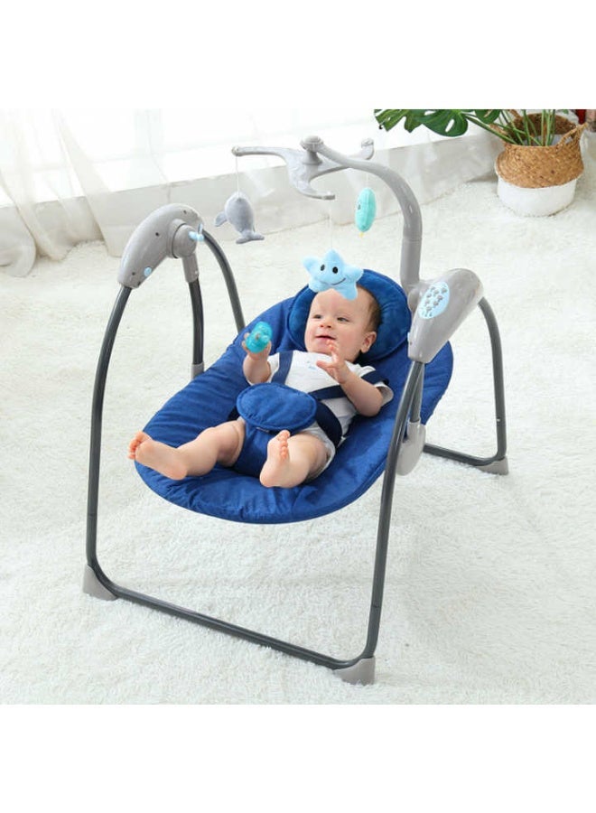MiniMe Electric Baby Swing & Bouncer | Soothing Swing Motion, Built-In Music, Toy Mobile | Adjustable Recline, Lightweight 5kg | Safe 5-Point Harness | BPA-Free Plastic & Soft Fabric  | 0-24 Months blue - Image 2