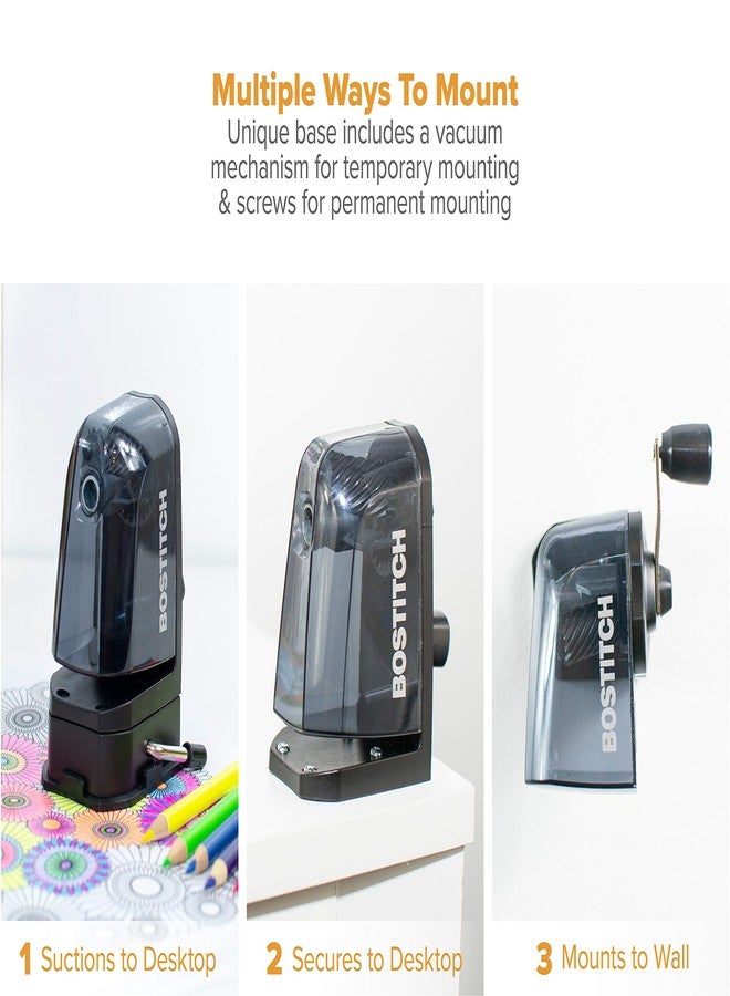 Bostitch Office Multi-Mount Manual Pencil Sharpener, Vacuum Mount or Screw Mount, Assorted Colors - Receive One of Five Colors (MPS2-ASST) No Color Choice - Image 2