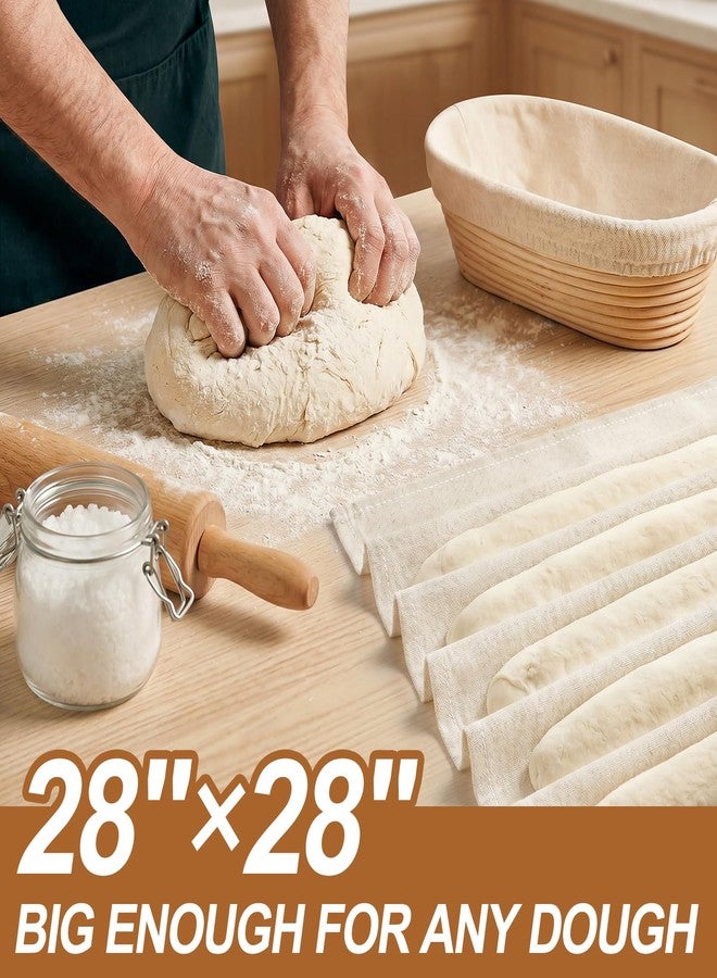 ANPHSIN 6Pcs 28"x28" Large Tea Towels for Sourdough Bread Baking - 100% Cotton Unbleached Reusable Flour Sack Towels, Proofing Cloth Supplies for Baguettes, Loaves, Ciabatta Dough Rising - Image 4