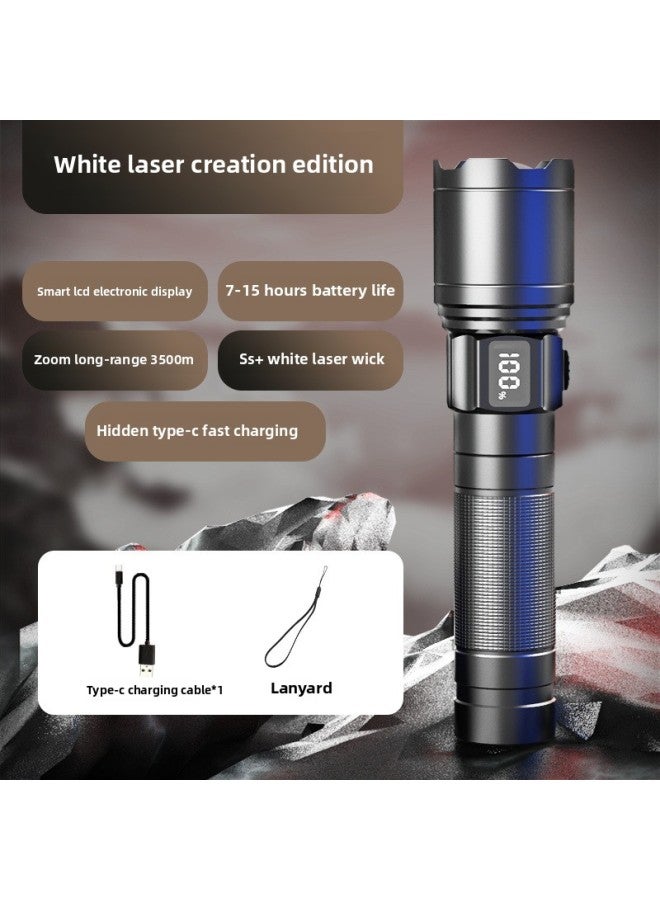 Flashlight Rechargeable Super Bright Household Outdoor Small Portable Mini Zoom Long-range Mountain Light