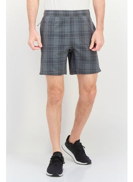 Swiss Alps Men Plaid Basic Short, Grey  - Image 1