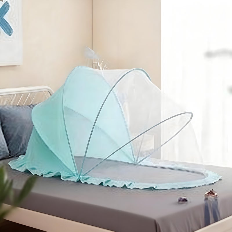 general Folding baby mosquito net, sleeping mosquito net, insect-proof crib net, 0-5-year-old baby portable bed tent, suitable for crib, carpet, crawling mat, safe and easy to use (125 x 65 x 65cm, green) - Image 1