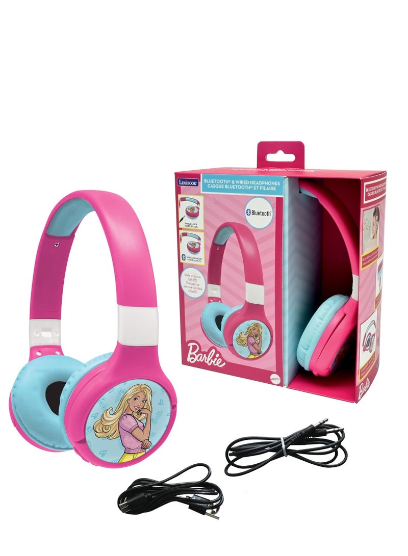 Lexibook Barbie 2in1 BT & Wired Comfort Foldable Headphone - Image 1