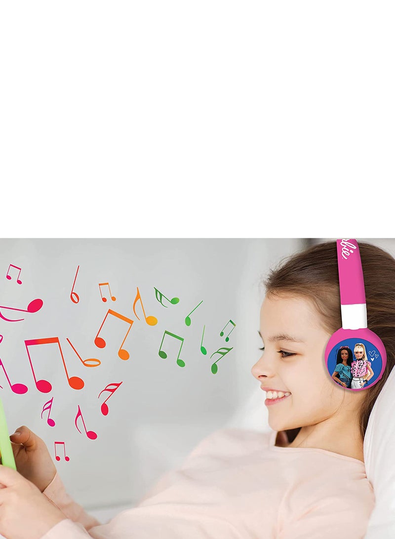 Lexibook Barbie 2in1 BT & Wired Comfort Foldable Headphone - Image 5