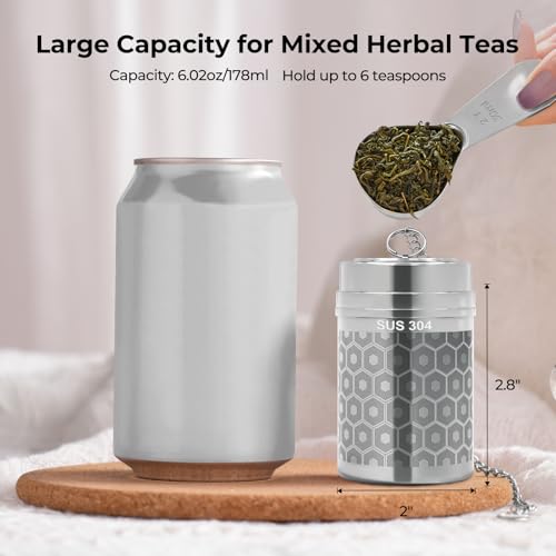 Reinmoson 2 Pack Reinmoson Large Tea Infuser for Loose Tea & Spice Infuser for Cooking, Extra Fine Mesh Large Tea Strainers, 304 Stainless Steel Loose Leaf Tea Steeper for Black Tea, Rooibos, etc - Image 4