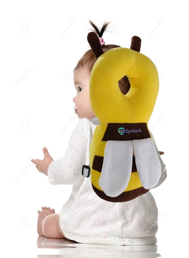Synlark Baby Head Protector Cushion Plush Soft Toy Early Learning Toy Fall Protection Helmet Baby Head Protector Child Adjustable Shoulder Strap (Yellow) - Image 1