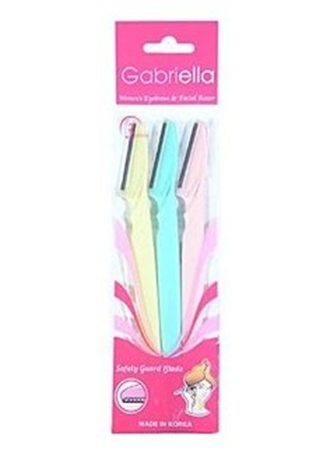 GABRIELLA Womens Eyebrows & Facial Razor (Quantity: 3 Razors)