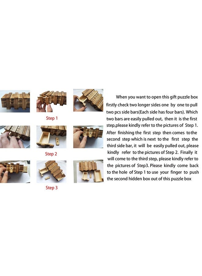 Ahyuan Money Holder Puzzle Box For Adults 3D Brain Teaser Wooden Puzzle Box Difficult Magic Cube Game Box With Extra Secure Secret Drawer Iq Toys - Image 5