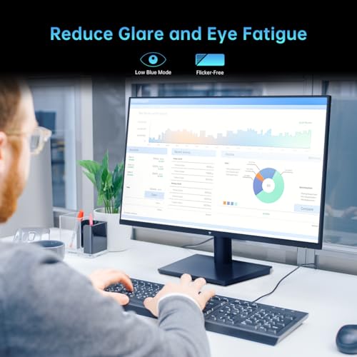 KTC 24 Inch 1080P Full HD Computer Monitor, 100Hz HDR10 Frameless Gaming Monitor with Freesync, HDMI & VGA Ports PC Monitor for Working, VESA, Tilt Adjustable, Eye Care - Image 5