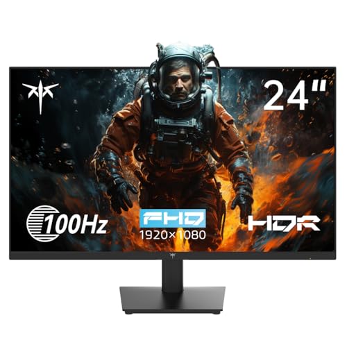 KTC 24 Inch 1080P Full HD Computer Monitor, 100Hz HDR10 Frameless Gaming Monitor with Freesync, HDMI & VGA Ports PC Monitor for Working, VESA, Tilt Adjustable, Eye Care - Image 1