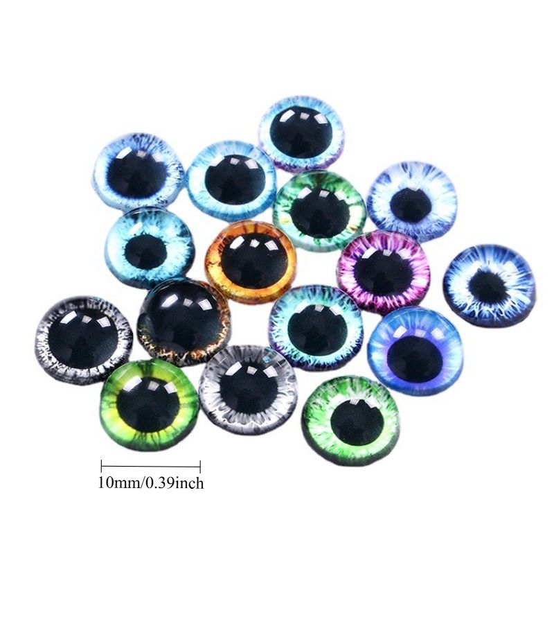 10 Mixed Color 10mm Simulated Glass Eye Balls for DIY Doll and Animal Model - Image 2