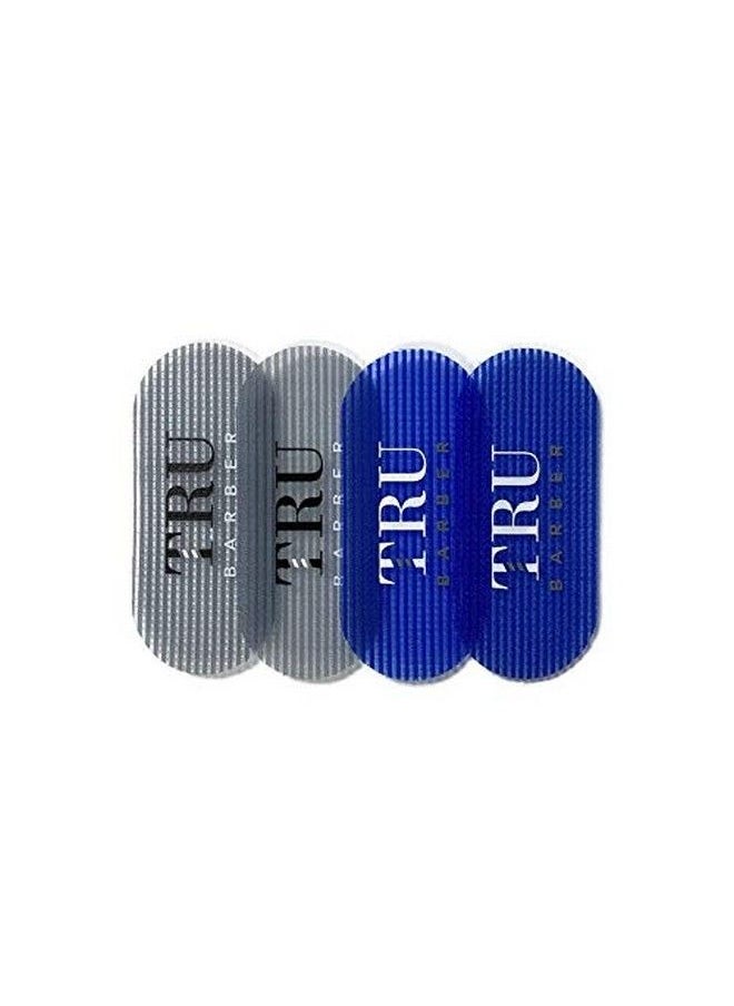 TRU BARBER - Hair Grippers 2 Colors Bundle Pack 4 Pcs For Men And Women Salon And Barber Hair Clips For Styling Hair Holder Grips (Blue/Grey) - Image 1