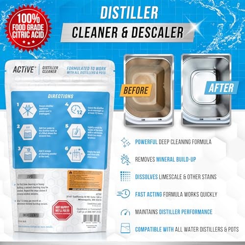 ACTIVE Distiller Descaler Citric Acid Cleaner 2 Lb Bulk for Cleaning Water Distillers Pure Citrus Acid Crystals Universal Residue Descaling Portable Distiller Kettle Boiler Dispenser - Image 3