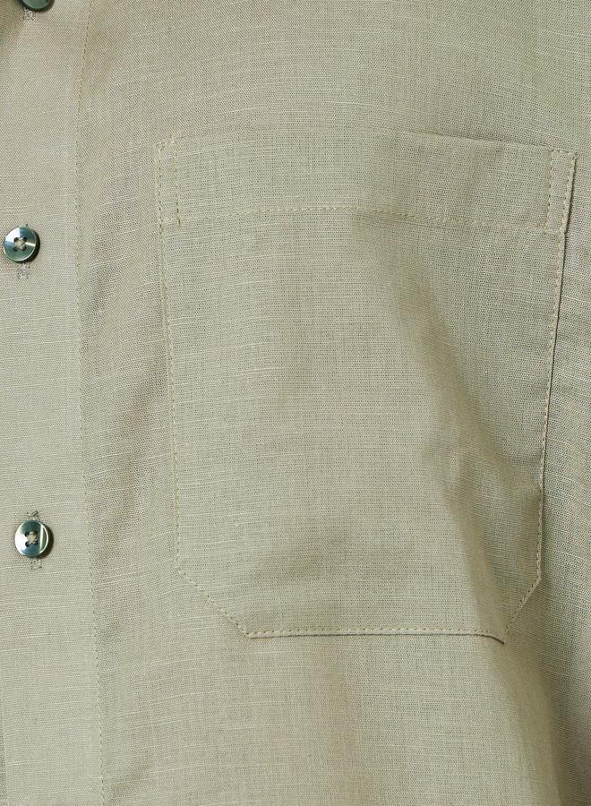 Styli Men Olive Cotton Relaxed Fit Casual Shirt - Image 4