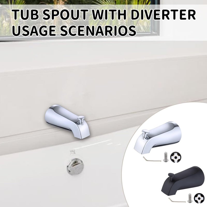 INSIHAY Pull-Up Tub Spout with Diverter, Universal Bathtub Spout Fits 1/2" Copper Water Tube (5/8" Dia), Slide-in Bath Tub Faucet with Hex Wrench for Easy Installation (Chrome) - Image 5